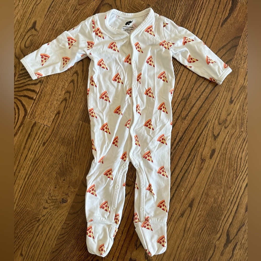 Monica and Andy Pizza Print Footie 3-6 Months